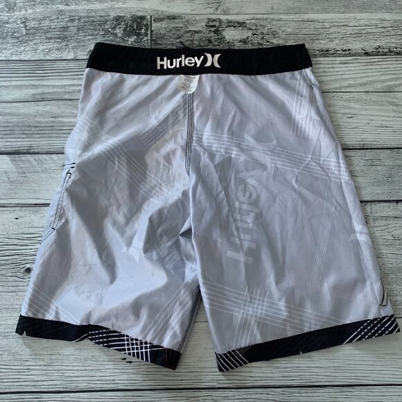 Hurley Striped Graphic Logo Spellout Lightweight Board Shorts - Picture 7 of 11
